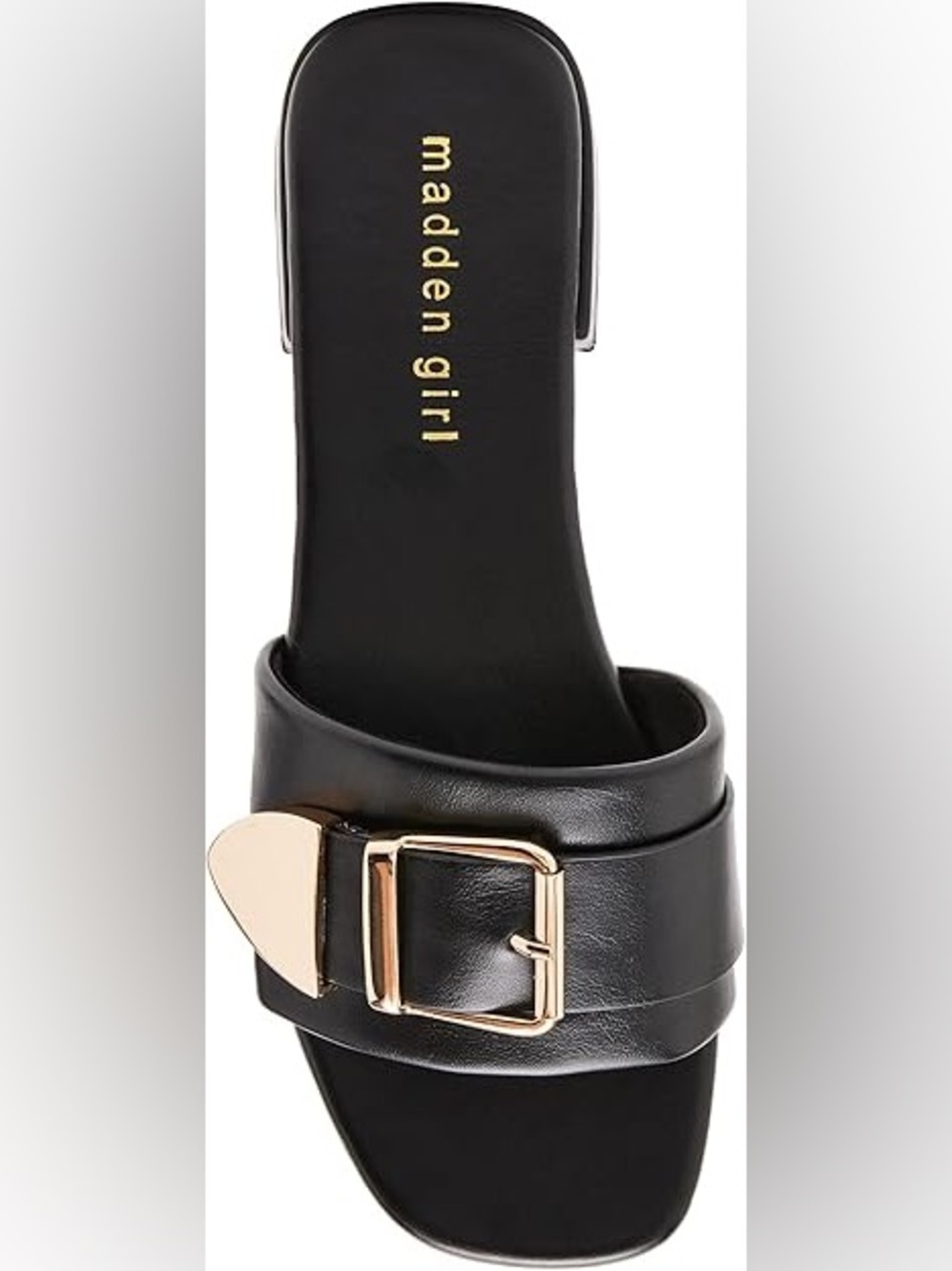 Madden Girl Women's Avaa Sandal in Black/Gold